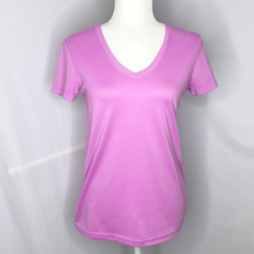 Reebok pink purple workout short sleeve tshirt